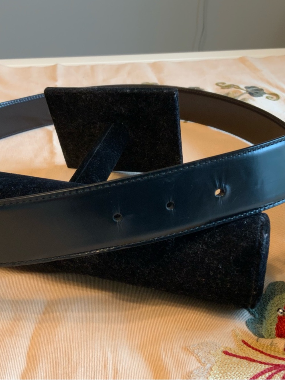 Gucci Black Leather Belt 90 36 Authentic! Silver Buckle Good! - Picture 8 of 11